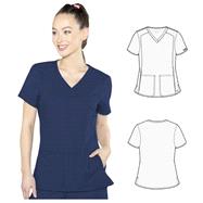 Insight by Med Couture Women's Doubled Pocket Solid Scrub Top 2XL (PE-2468---NAV2XL LOGO c_10353_p9q) 8780000167522