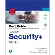 Book cover for CompTIA Security+ SY0-601 Cert Guide (Certification Guide)