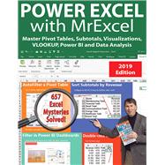 Book cover for Power Excel 2019 with MrExcel Master Pivot Tables, Subtotals, VLOOKUP, Power Query, Dynamic Arrays & Data Analysis