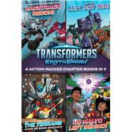 Book cover for Transformers EarthSpark 4 Action-Packed Chapter Books in 1! Optimus Prime and Megatron's Racetrack Recon!; The Terrans Cook Up Some Mischief!; May the Best Bot Win!; No Malto Left Behind!