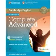 Book cover for Complete Advanced Student's Book Without Answers + Cd-rom With Testbank