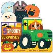 Book cover for 5 Spooky Surprises (A Truck-Shaped Halloween Countdown Board Book!)
