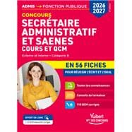 Book cover for Concours Secrétaire administratif et SAENES en 56 fiches 2026-2027 - Cours et QCM