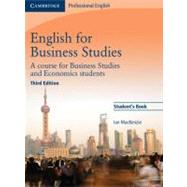 Book cover for English for Business Studies Student's Book: A Course for Business Studies and Economics Students