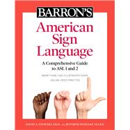 Book cover for Barron's American Sign Language A Comprehensive Guide to ASL 1 and 2 with Online Video Practice
