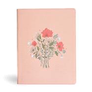 Book cover for CSB Illustrator’s Notetaking Bible, Large Print Edition, Peach Bouquet LeatherTouch