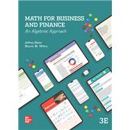 Book cover for Math for Business and Finance: An Algebraic Approach [Rental Edition]