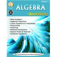Book cover for Algebra Quick Starts, Grades 7+