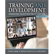 Book cover for Training and Development: Enhancing Talent for the 21st Century w/GoReact 180 days