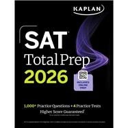 Book cover for SAT Total Prep 2026: Includes 4 Full Length Practice Tests, 1,100+ Practice Questions + 1 Year Access to Online Quizzes and Video Lessons and Tutorials