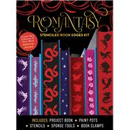 Book cover for Romantasy Stenciled Book Edges Kit Create Epic Editions of Your Most Magical Books - Includes: Project Book, Paint Pots, Stencils, Sponge Tools, Book Clamps