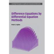 Book cover for Difference Equations by Differential Equation Methods