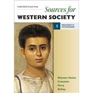 Book cover for Sources for Western Society, Volume 1 From Antiquity to the Enlightenment